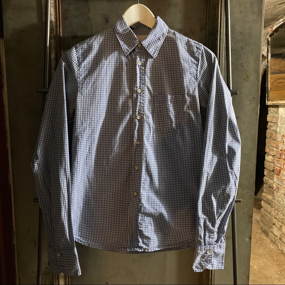 Rag & Bone Blue Gingham Checkered Button Shirt - image 3